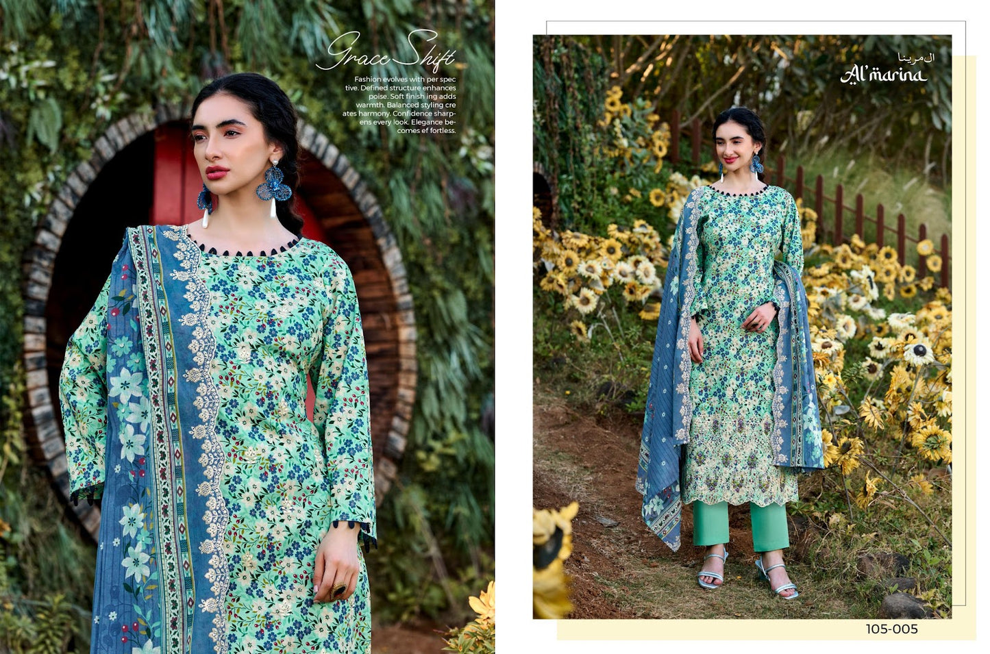 Chikankari Vol 3 Al Marina Cotton Karachi Salwar Suits Supplier Gujarat