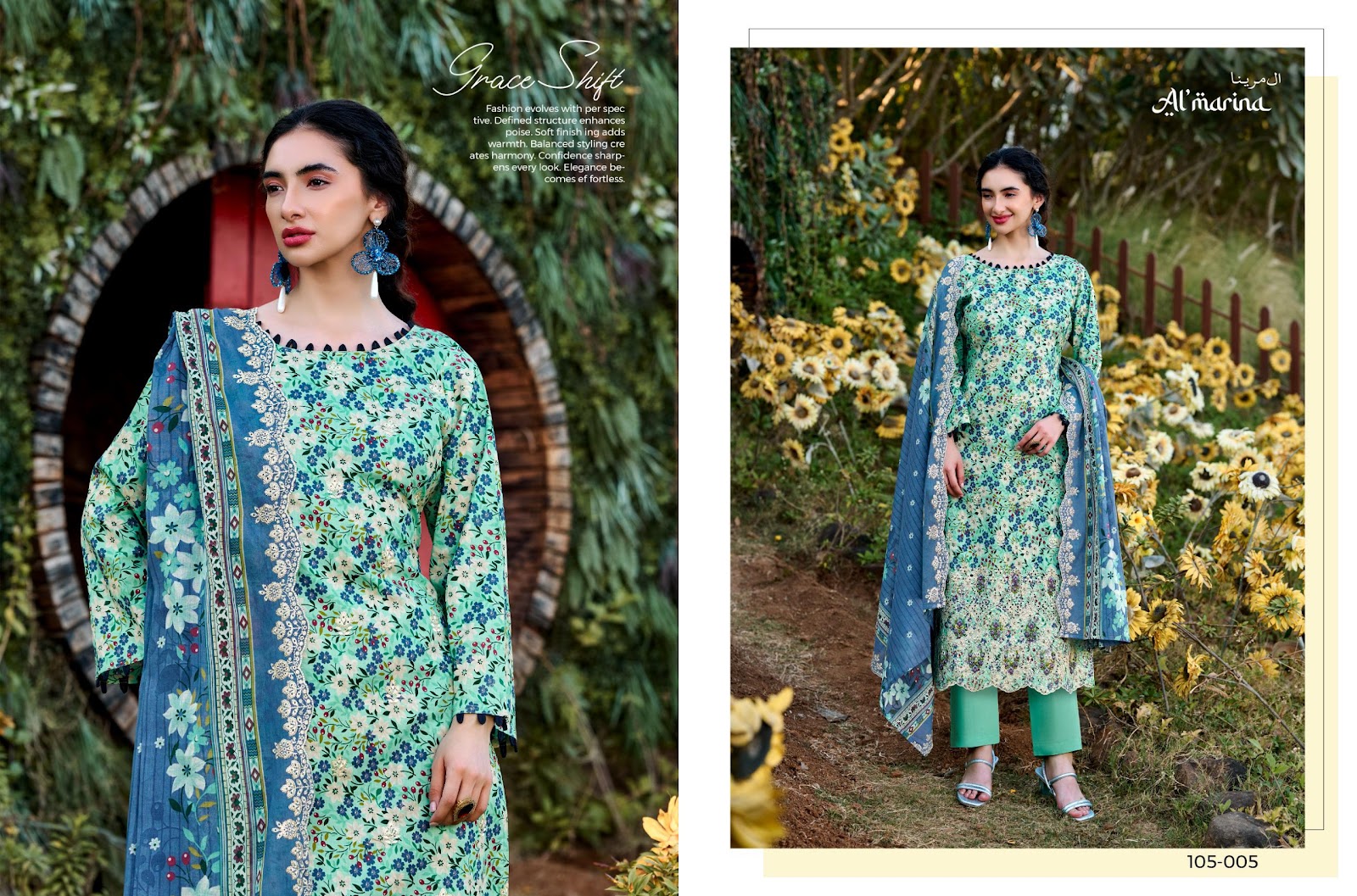Chikankari Vol 3 Al Marina Cotton Karachi Salwar Suits Supplier Gujarat