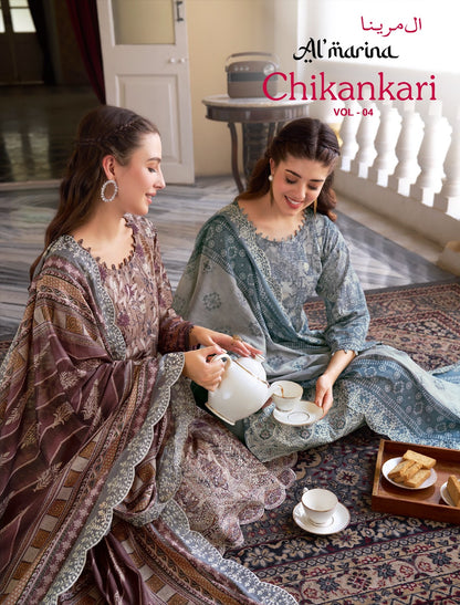 Chikankari Vol 4 Al Marina Cotton Karachi Salwar Suits Manufacturer India
