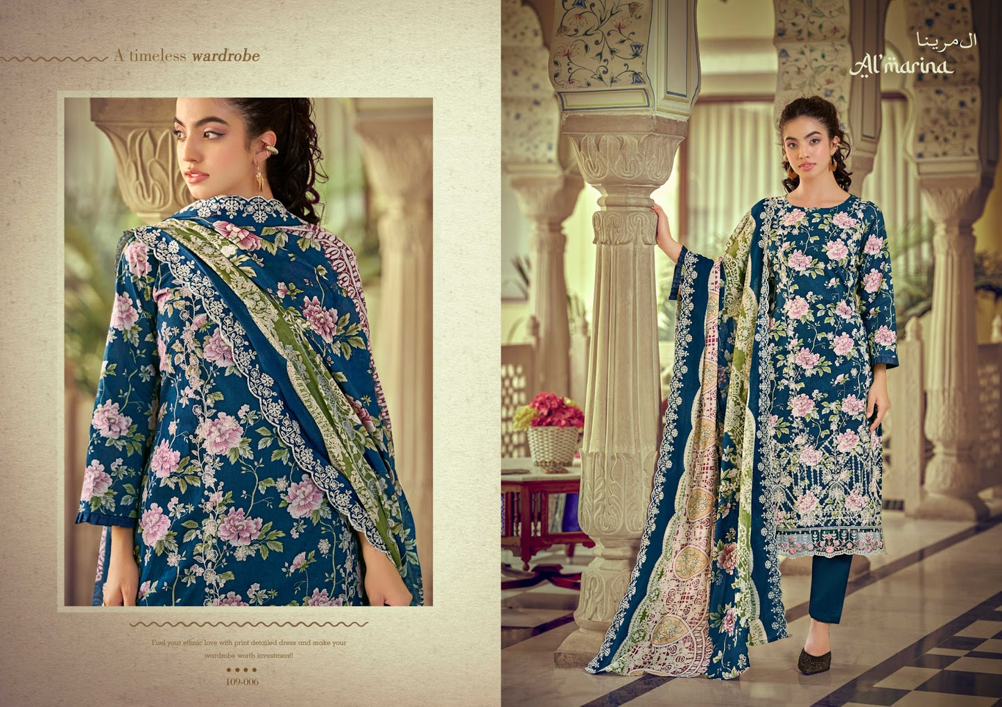 Chikankari Vol 5 Al Marina Cotton Karachi Salwar Suits Exporter Ahmedabad
