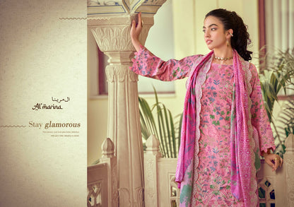 Chikankari Vol 5 Al Marina Cotton Karachi Salwar Suits Exporter Ahmedabad