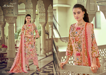 Chikankari Vol 5 Al Marina Cotton Karachi Salwar Suits Exporter Ahmedabad