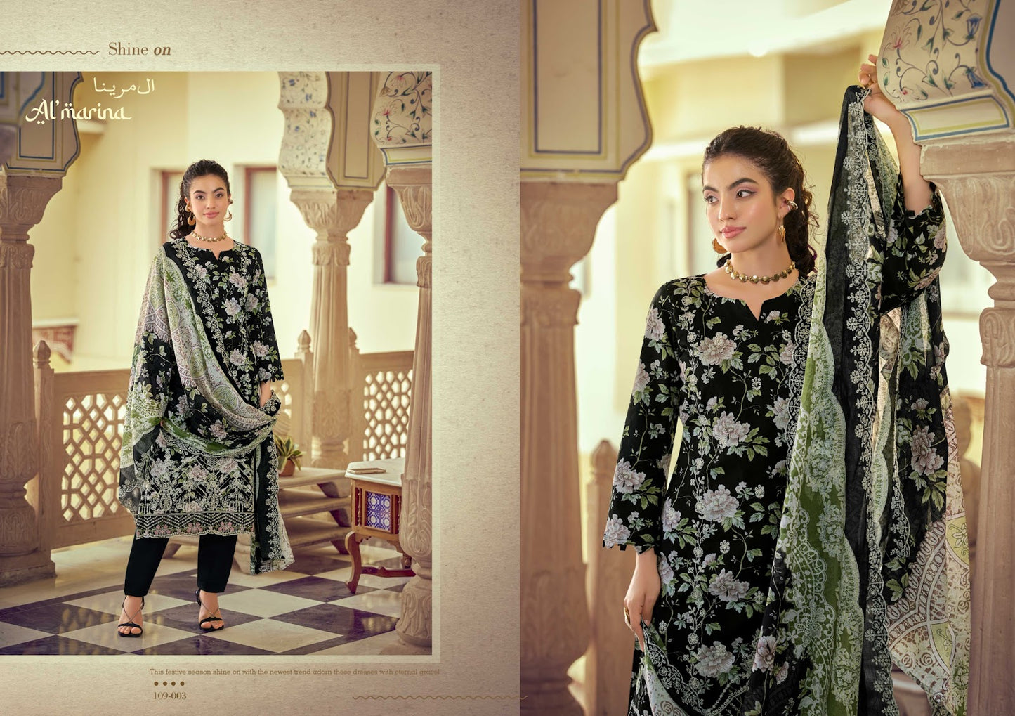 Chikankari Vol 5 Al Marina Cotton Karachi Salwar Suits Exporter Ahmedabad