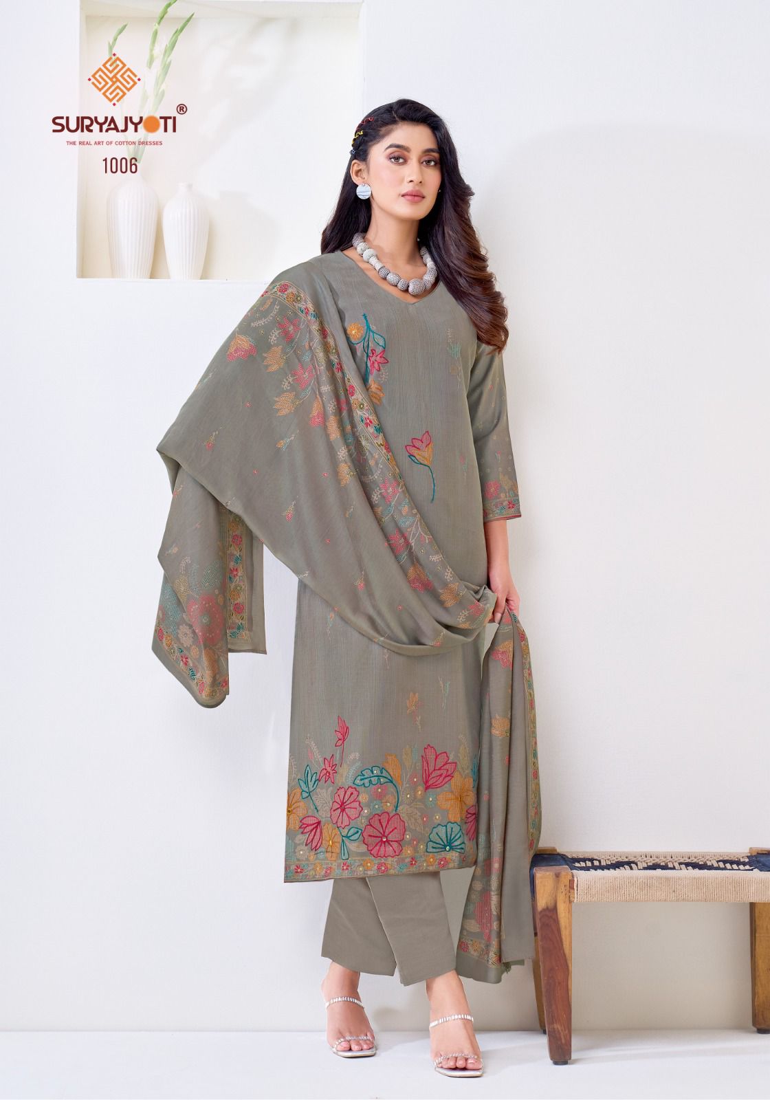 Chikiri Vol 1 Suryajyoti Roman Pant Style Suits Wholesale Price