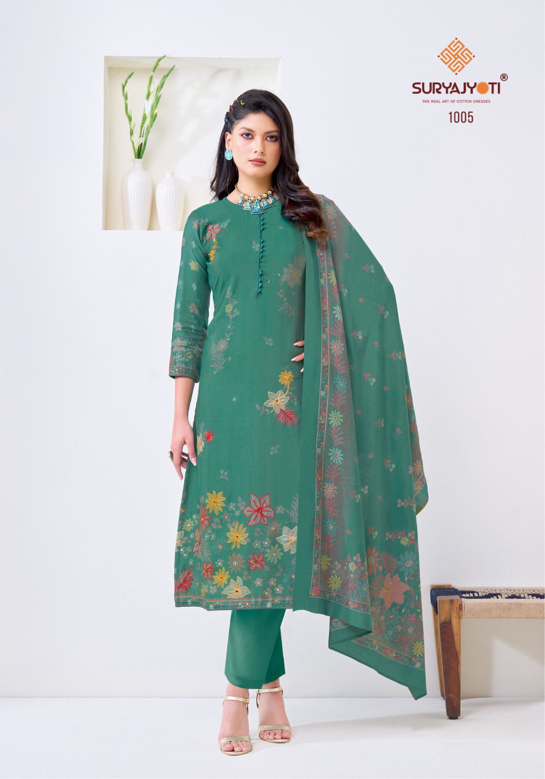 Chikiri Vol 1 Suryajyoti Roman Pant Style Suits Wholesale Price