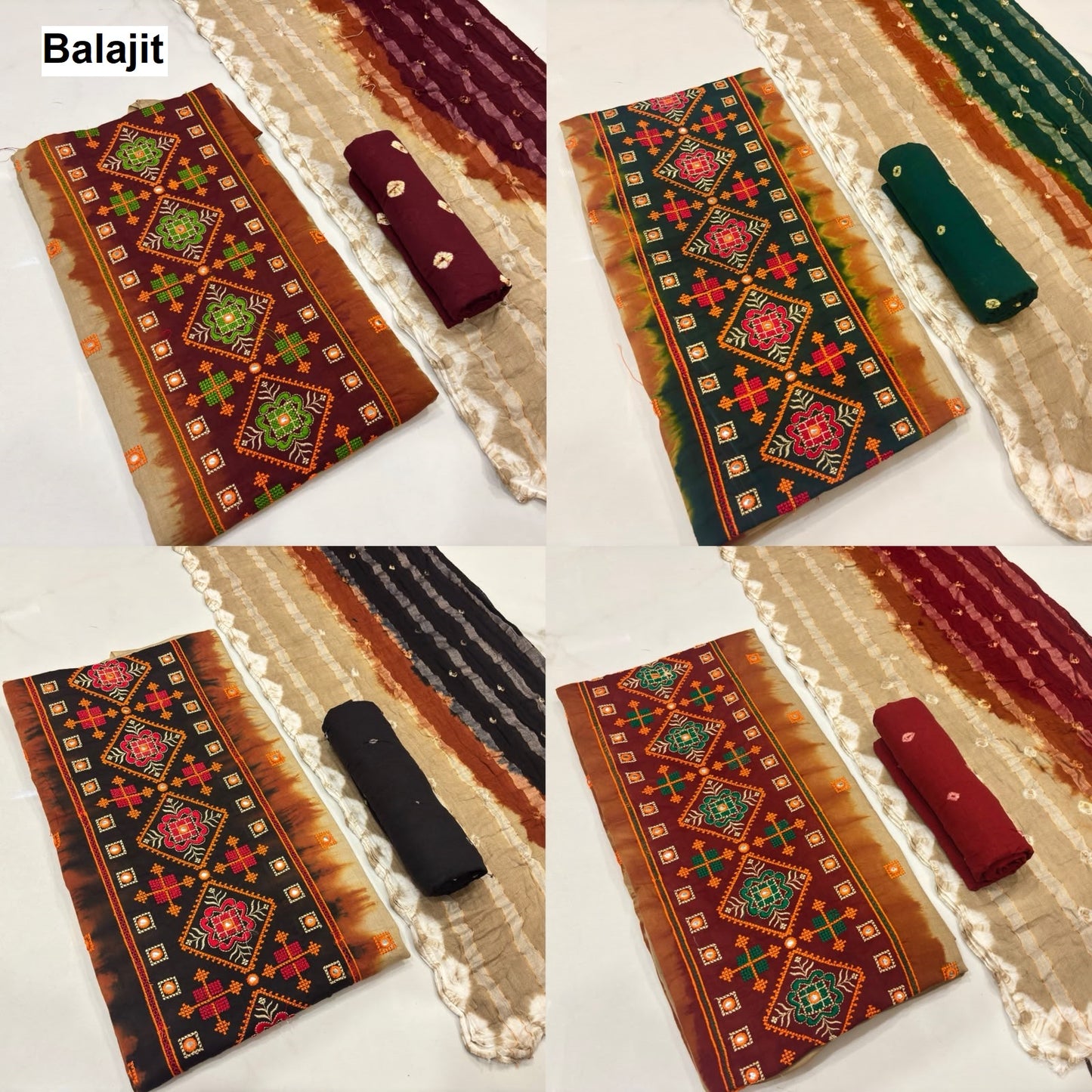 Chiku 3D 0607 Balajit Satin Salwar Suits Wholesale Price