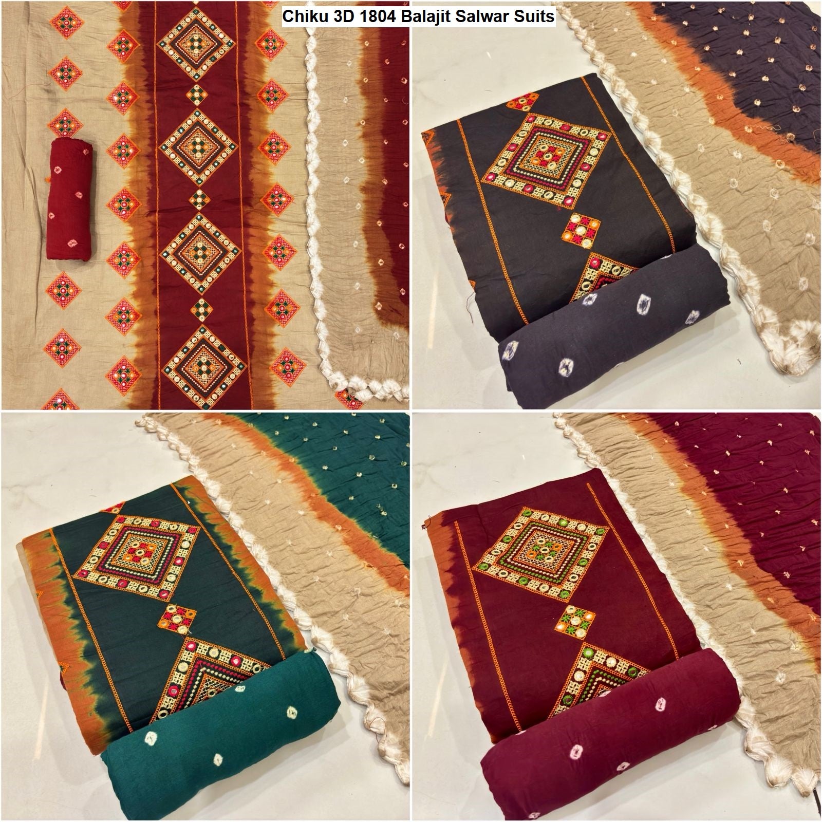 Chiku 3D 1804 Balajit Satin Salwar Suits Exporter Gujarat