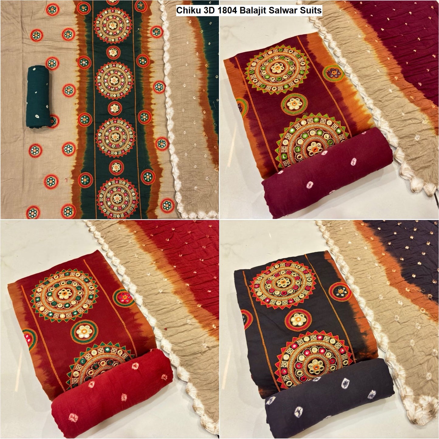 Chiku 3D 1804 Balajit Satin Salwar Suits Exporter Gujarat