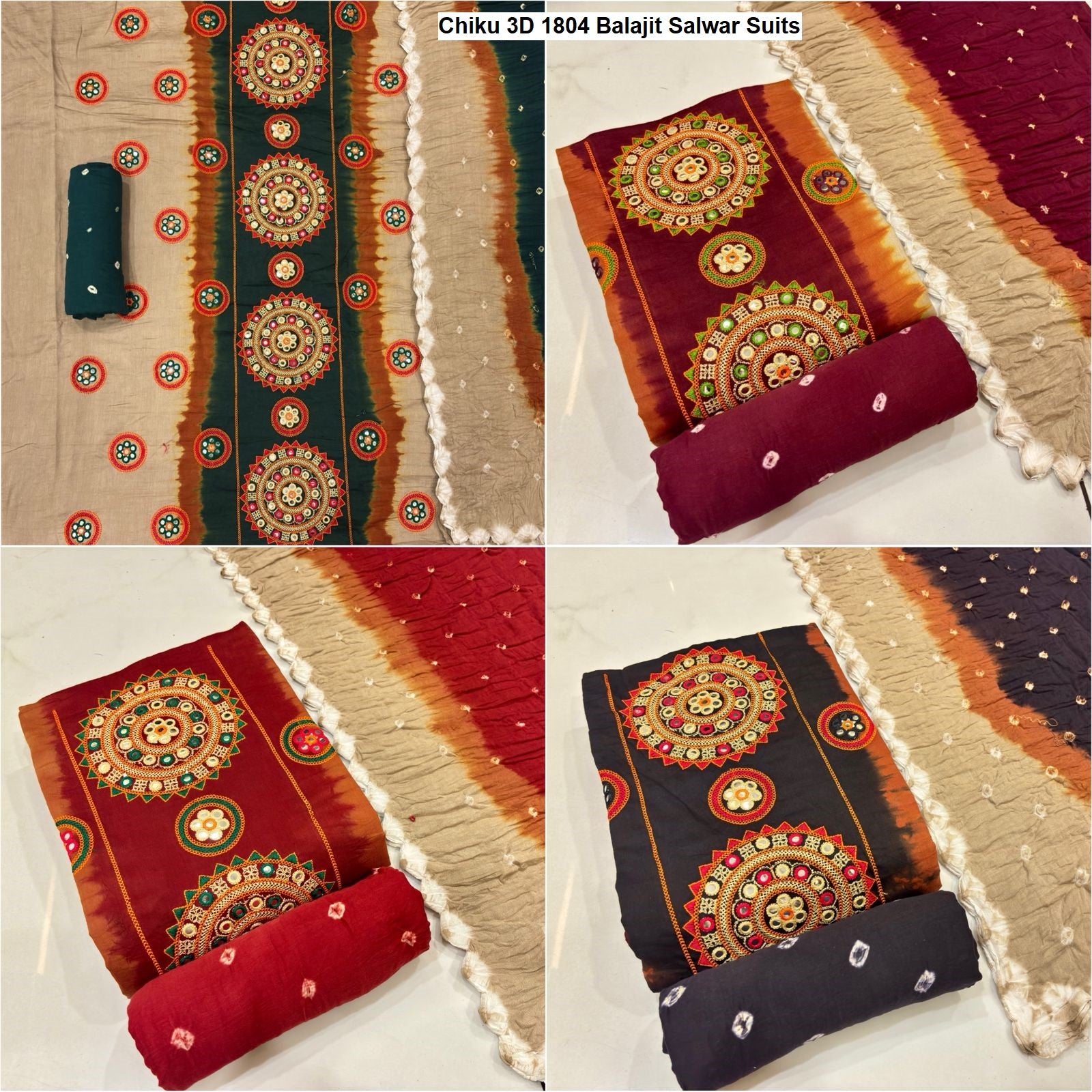 Chiku 3D 1804 Balajit Satin Salwar Suits Exporter Gujarat