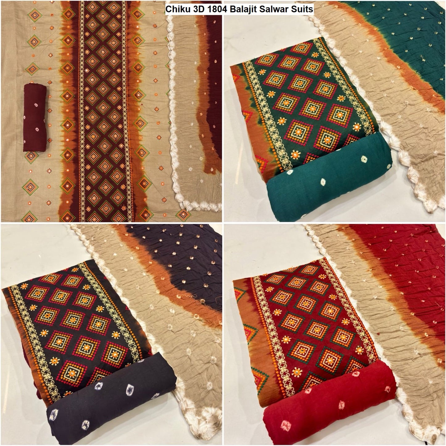 Chiku 3D 1804 Balajit Satin Salwar Suits Exporter Gujarat