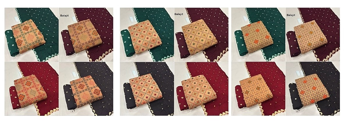 Chiku Work 200625 Balajit Cotton Sartin Salwar Suits Exporter India