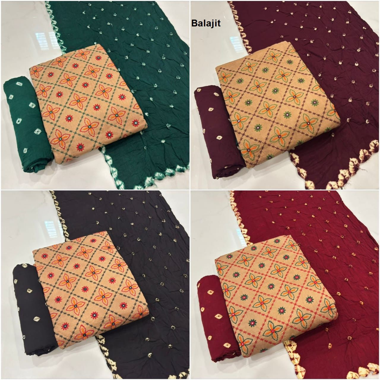 Chiku Work 200625 Balajit Cotton Sartin Salwar Suits Exporter India