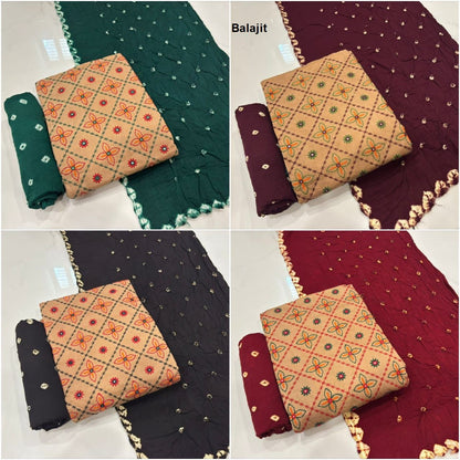 Chiku Work 200625 Balajit Cotton Sartin Salwar Suits Exporter India