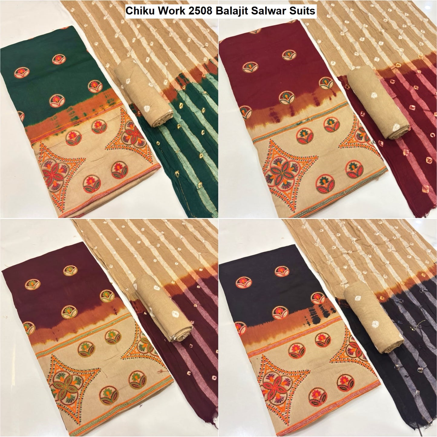 Chiku Work 2508 Balajit Satin Salwar Suits Manufacturer India