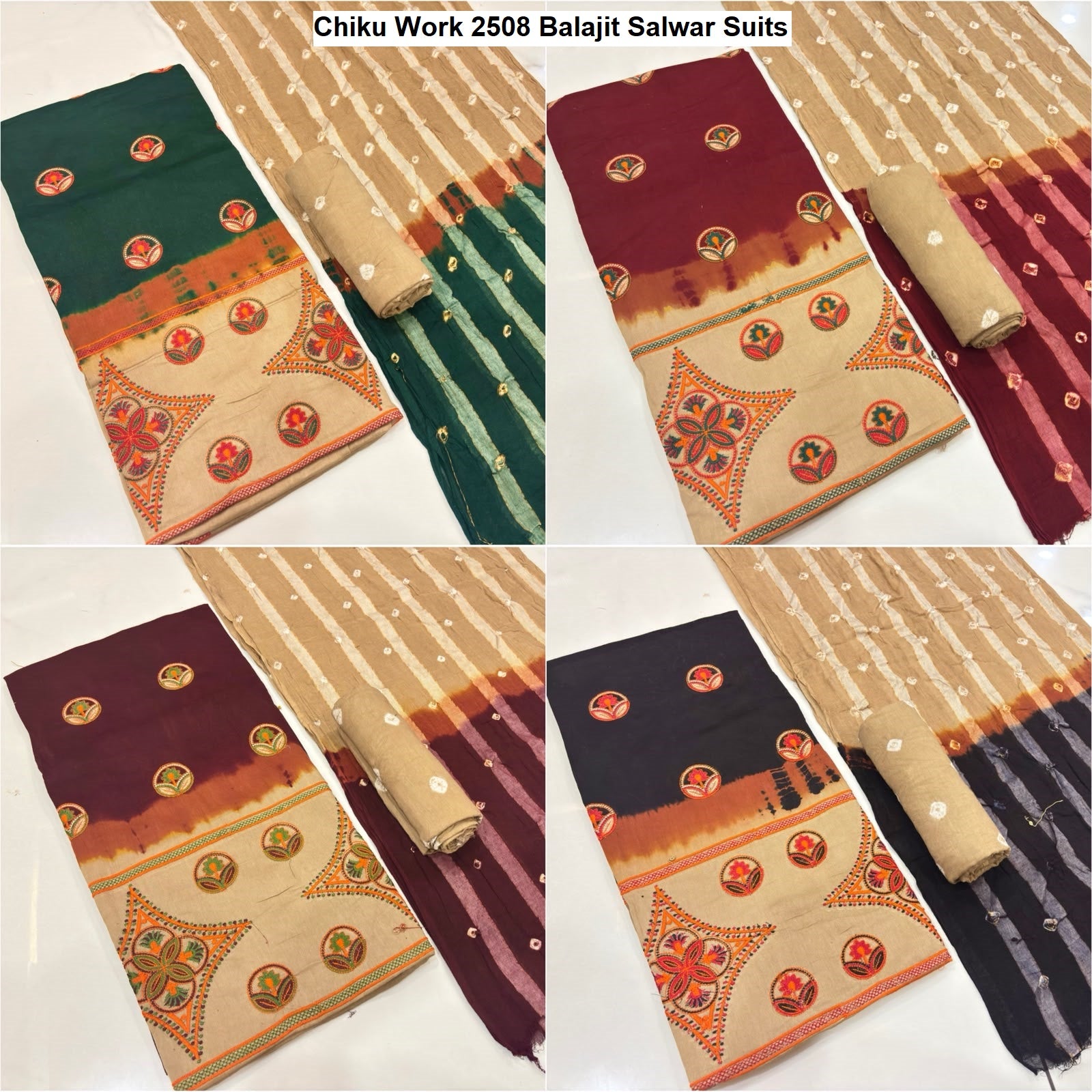 Chiku Work 2508 Balajit Satin Salwar Suits Manufacturer India
