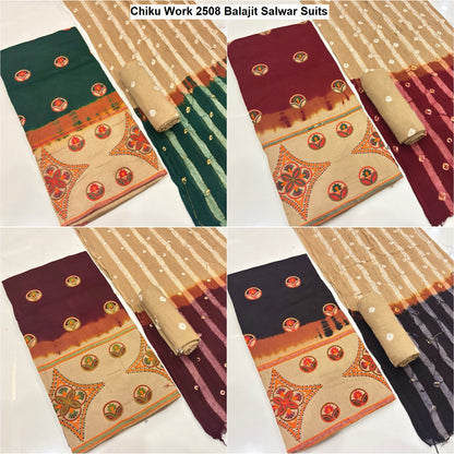 Chiku Work 2508 Balajit Satin Salwar Suits Manufacturer India