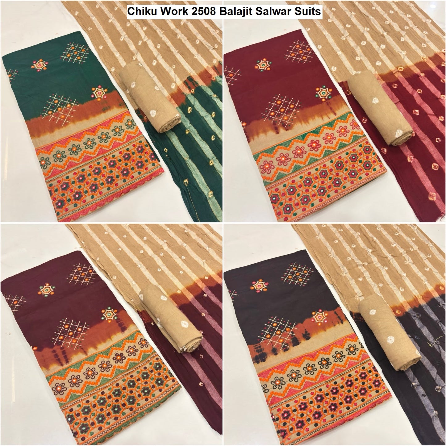 Chiku Work 2508 Balajit Satin Salwar Suits Manufacturer India