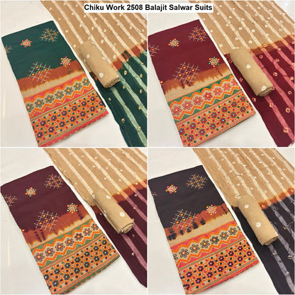 Chiku Work 2508 Balajit Satin Salwar Suits Manufacturer India