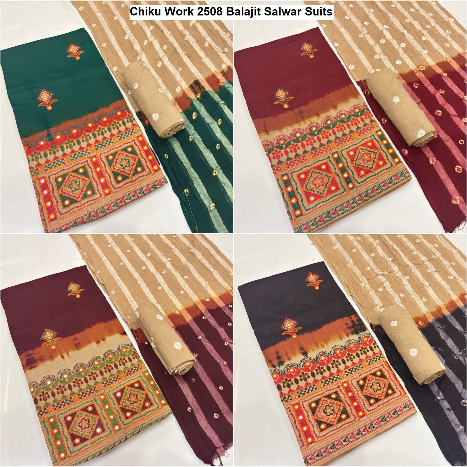Chiku Work 2508 Balajit Satin Salwar Suits Manufacturer India
