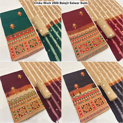 Chiku Work 2508 Balajit Satin Salwar Suits Manufacturer India