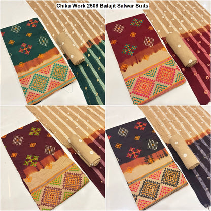 Chiku Work 2508 Balajit Satin Salwar Suits Manufacturer India
