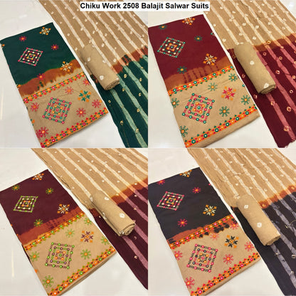Chiku Work 2508 Balajit Satin Salwar Suits Manufacturer India