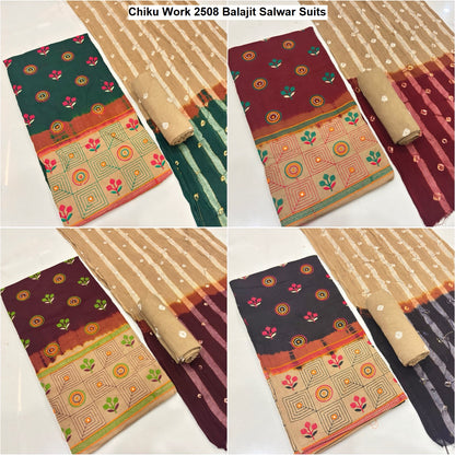 Chiku Work 2508 Balajit Satin Salwar Suits Manufacturer India