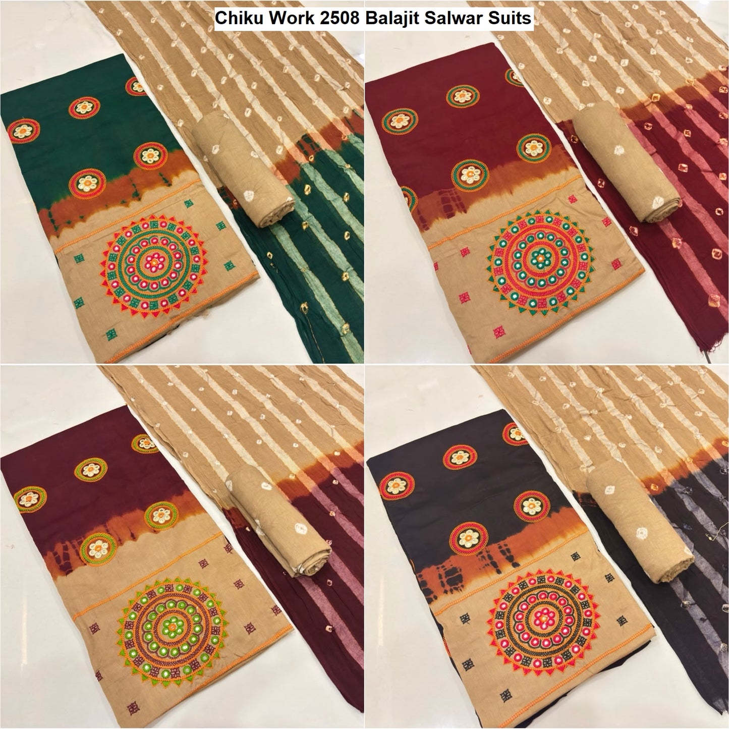 Chiku Work 2508 Balajit Satin Salwar Suits Manufacturer India