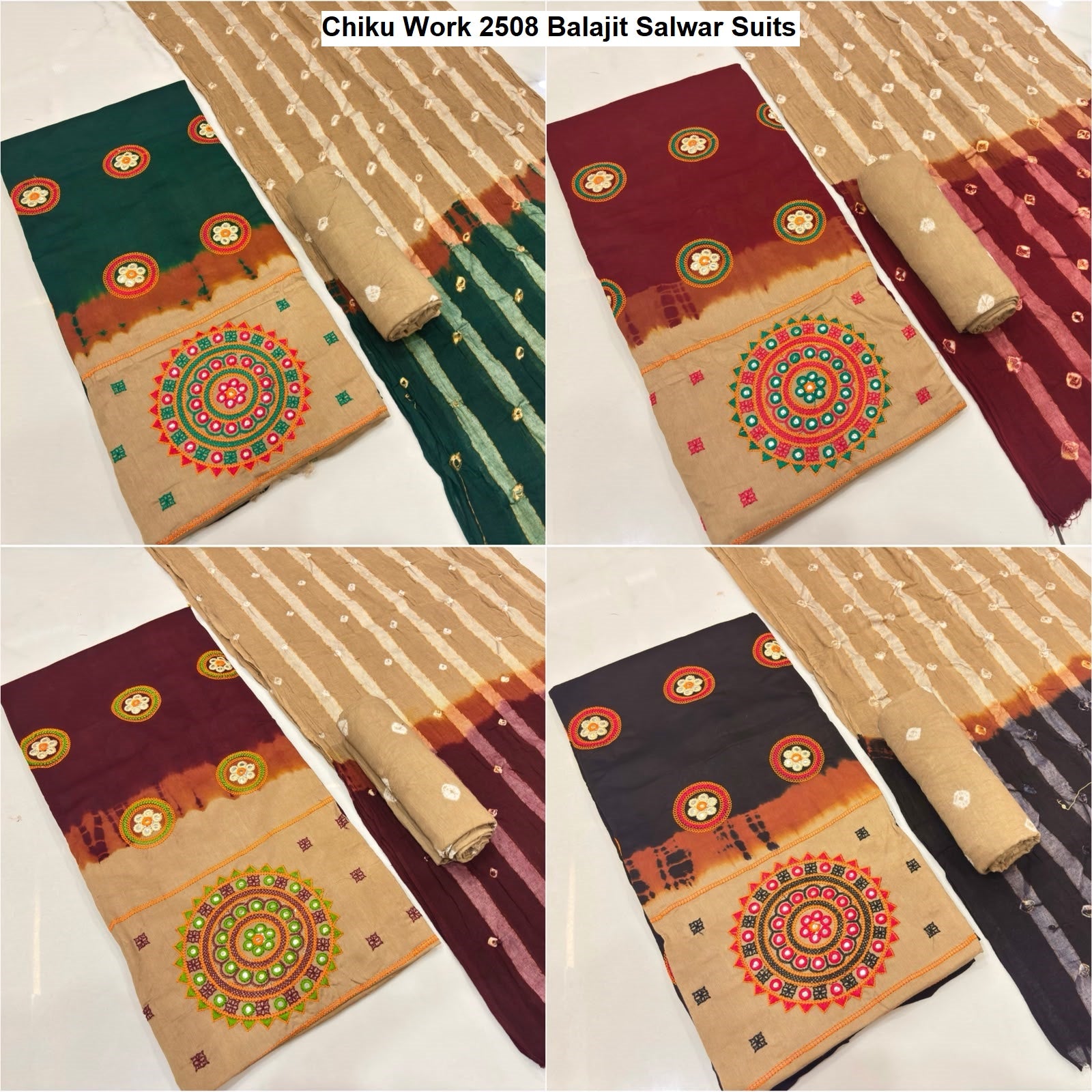 Chiku Work 2508 Balajit Satin Salwar Suits Manufacturer India