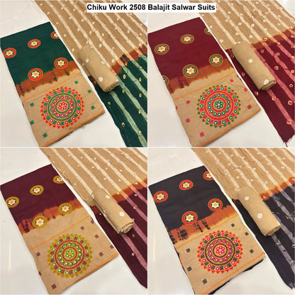 Chiku Work 2508 Balajit Satin Salwar Suits Manufacturer India