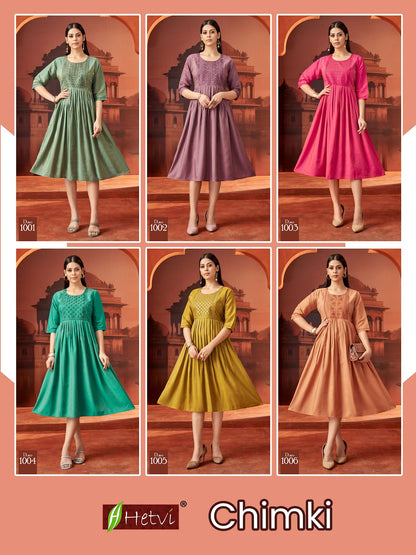 Chimki Hetvi Roman Simmer Anarkali Kurtis Exporter India