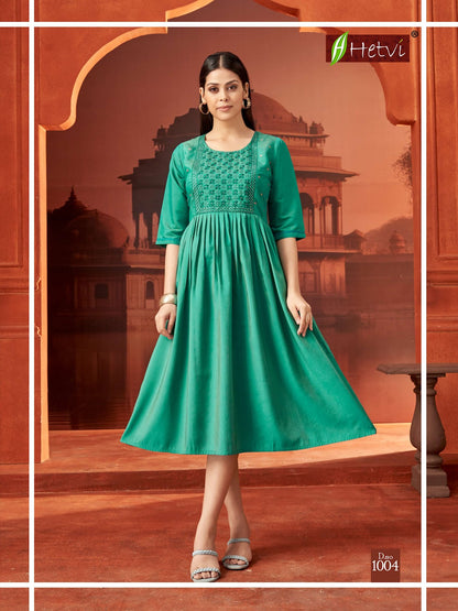 Chimki Hetvi Roman Simmer Anarkali Kurtis Exporter India