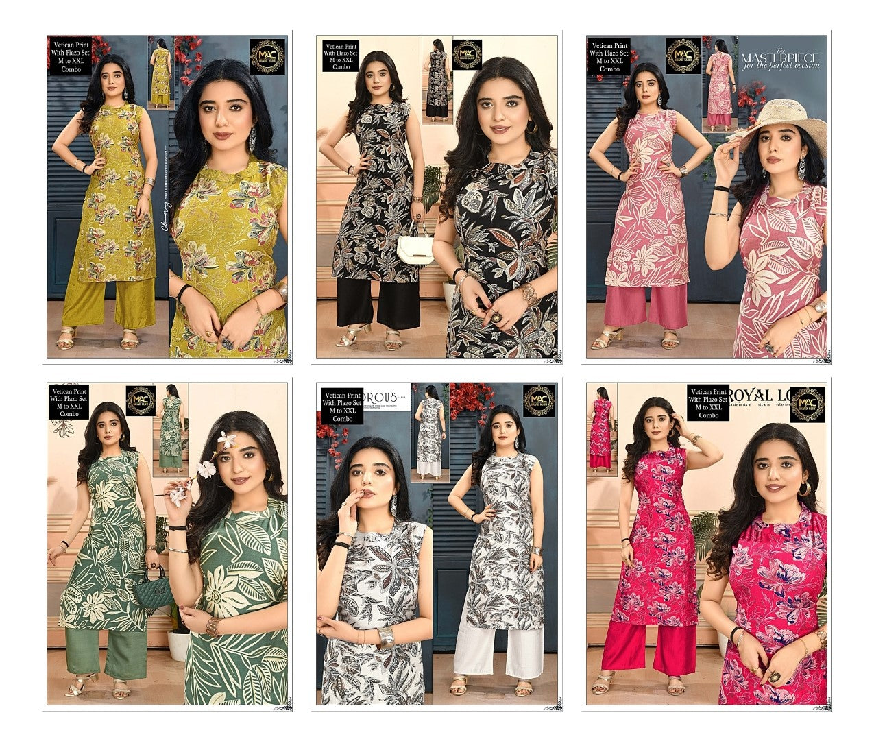 Chinese Collar 2025 Mac Vetican Kurti Plazzo Set Exporter Gujarat