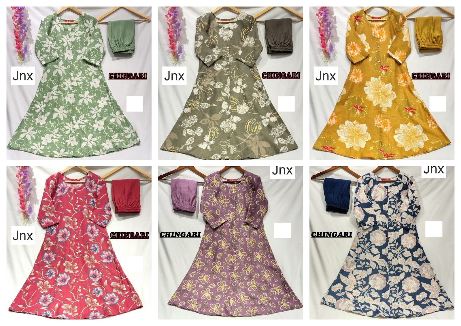 Chingari 030326 Jnx Vertican Kurti Pant Set Wholesaler