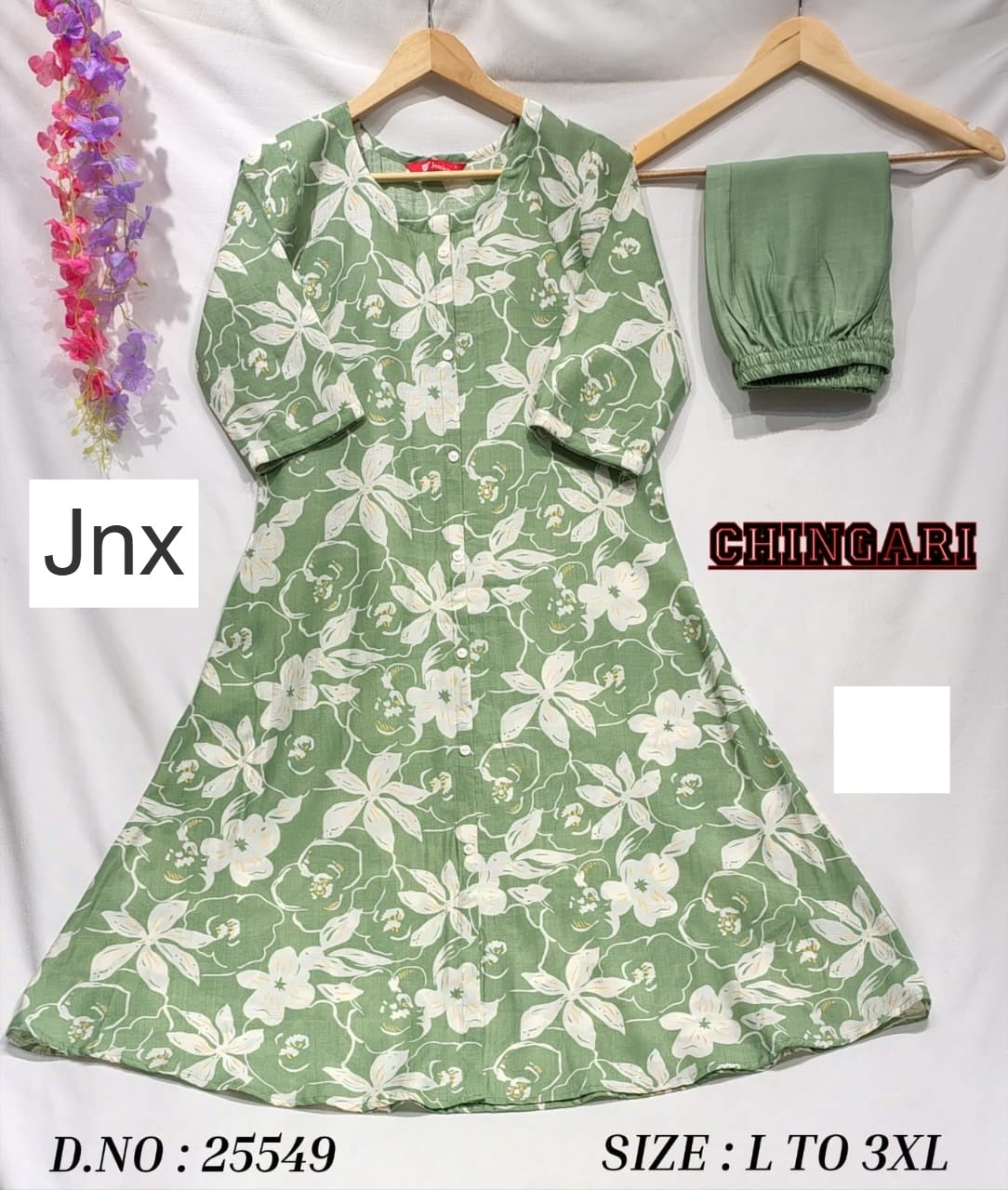 Chingari 030326 Jnx Vertican Kurti Pant Set Wholesaler