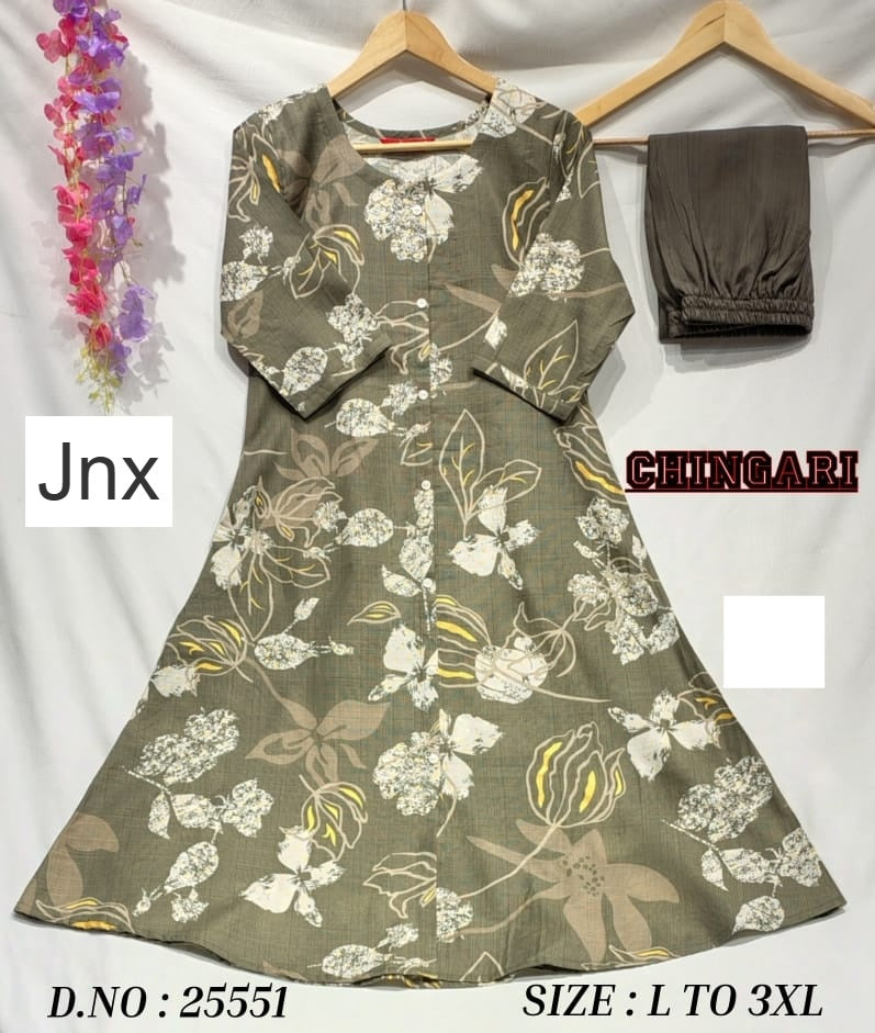 Chingari 030326 Jnx Vertican Kurti Pant Set Wholesaler