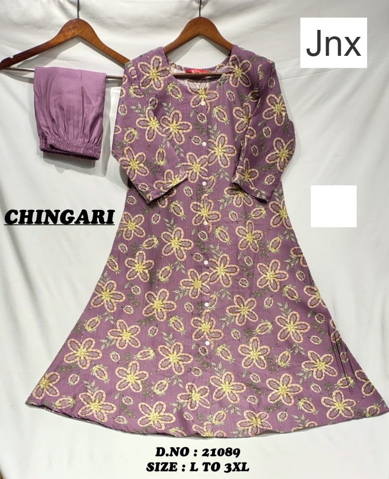 Chingari 030326 Jnx Vertican Kurti Pant Set Wholesaler