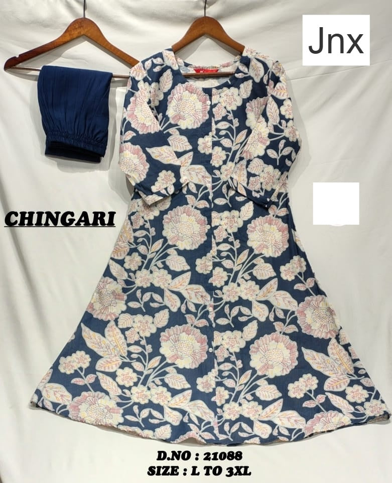 Chingari 030326 Jnx Vertican Kurti Pant Set Wholesaler