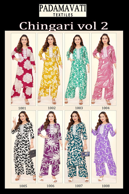 Chingari Vol 2 Pt Rayon 14Kg Co Ord Set Exporter Ahmedabad