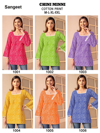 Chini Minni Sangeet Cotton Short Kurtis Manufacturer Ahmedabad