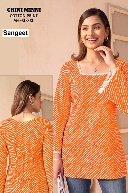 Chini Minni Sangeet Cotton Short Kurtis Manufacturer Ahmedabad
