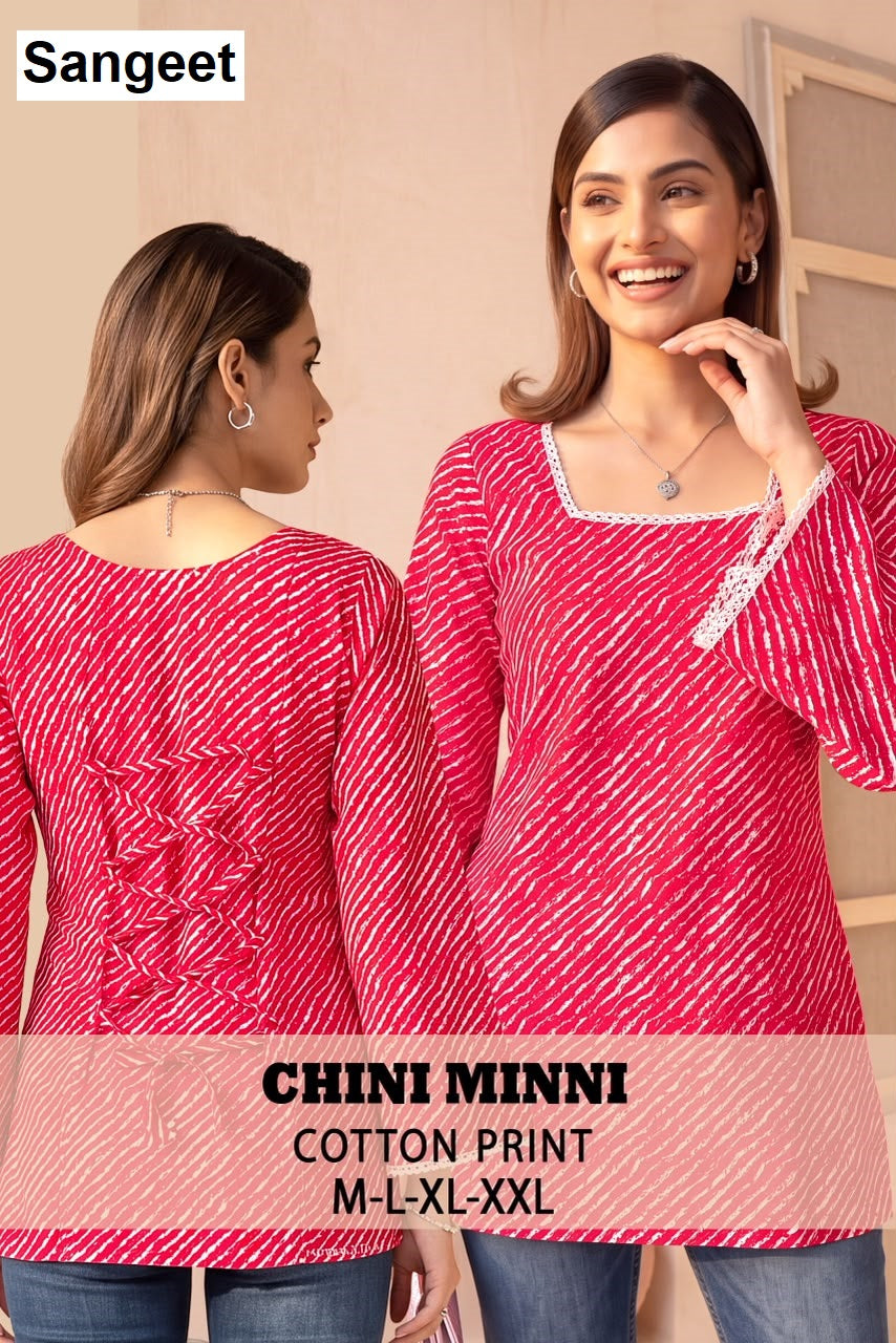 Chini Minni Sangeet Cotton Short Kurtis Manufacturer Ahmedabad