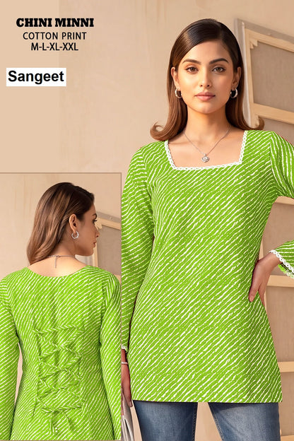 Chini Minni Sangeet Cotton Short Kurtis Manufacturer Ahmedabad
