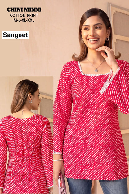 Chini Minni Sangeet Cotton Short Kurtis Manufacturer Ahmedabad