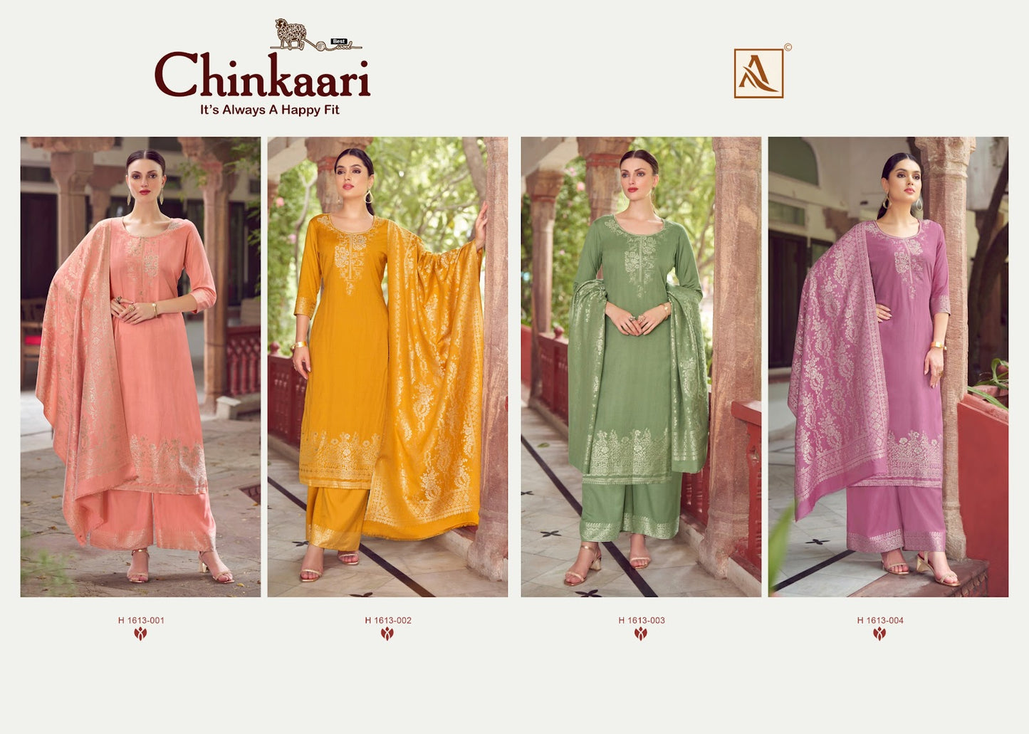 Chinkaari Alok Viscose Pashmina Suits Supplier Gujarat