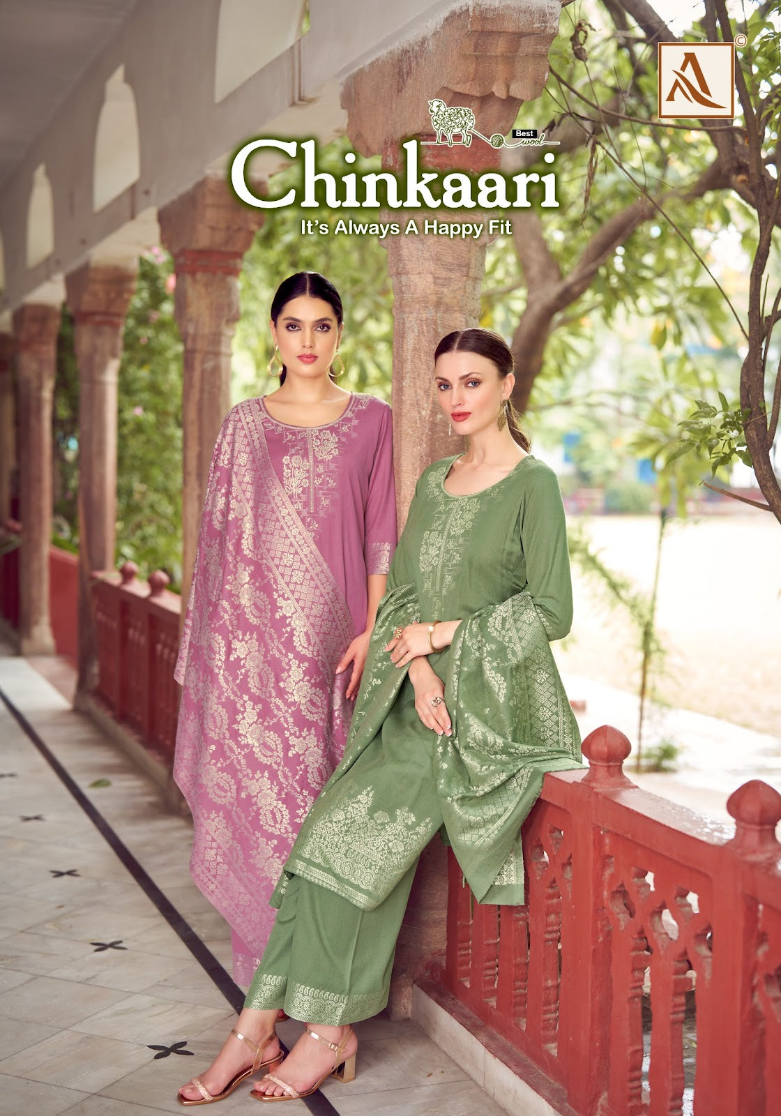 Chinkaari Alok Viscose Pashmina Suits Supplier Gujarat