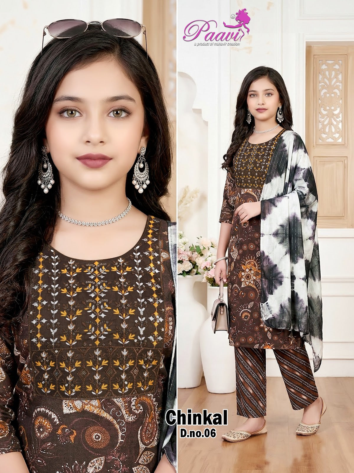 Chinkal Paavi Rayon Capsule Girls Readymade Pant Suits Supplier