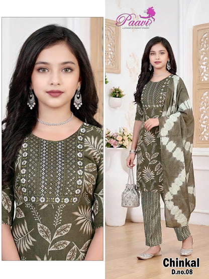 Chinkal Paavi Rayon Capsule Girls Readymade Pant Suits Supplier