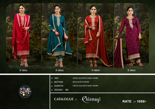Chinmayi Four Dots Crush Pant Style Suits Exporter Ahmedabad