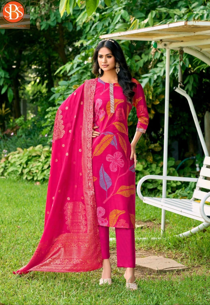 Chinmayi Sbs Modal Chanderi Readymade Pant Style Suits Manufacturer Ahmedabad